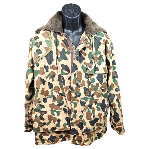 SafTbak 1960s Canvas Frog Skin Duck Hunting Jacket - XL Size - Picture 1 of 13